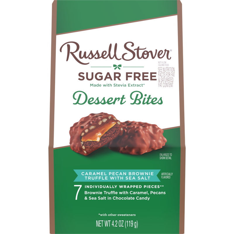 Russell Stover Russell Stover Sugar Free Dessert Bites Caramel Pecan Brownie Truffle with Sea Salt — product image