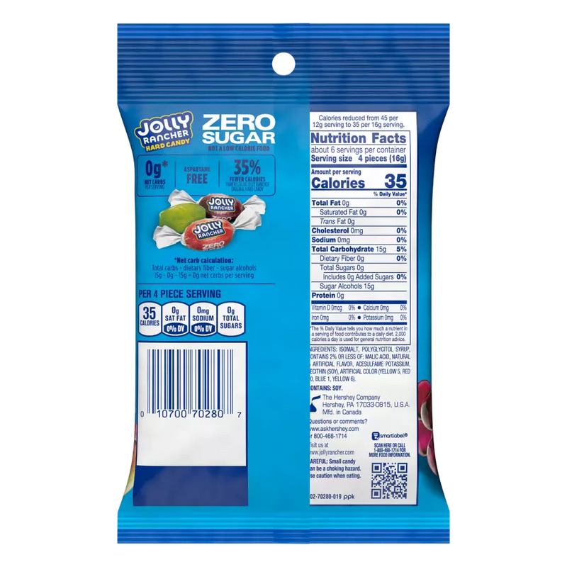 Hershey's Zero Sugar Jolly Rancher Hard Candy