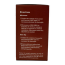 A brown package displays cooking directions for a food product, detailing microwave and stove-top preparation methods with step-by-step instructions for mixing and heating.