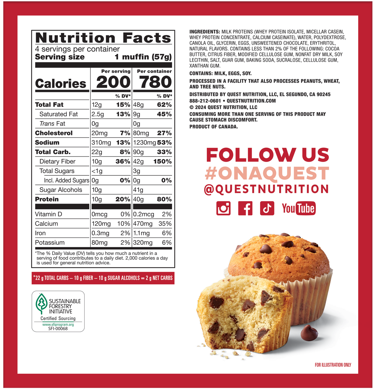carbs in muffin