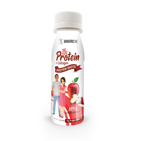 BariatricPal 15g Batidos de proteínas completos de suero y colágeno - Manzana - Una botella