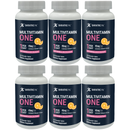 Six bottles of Bariatric Pal Multivitamin One are displayed, each labeled with "1 Per Day," "45mg Iron," and "Chewable Orange Citrus," indicating they contain essential vitamins and dietary supplements.