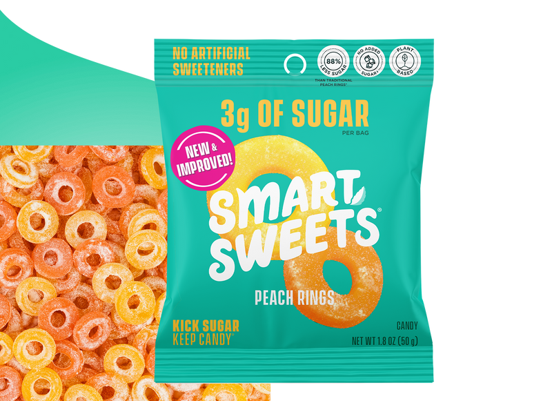 Smart Sweets Peach Rings 50g (1.8 oz)