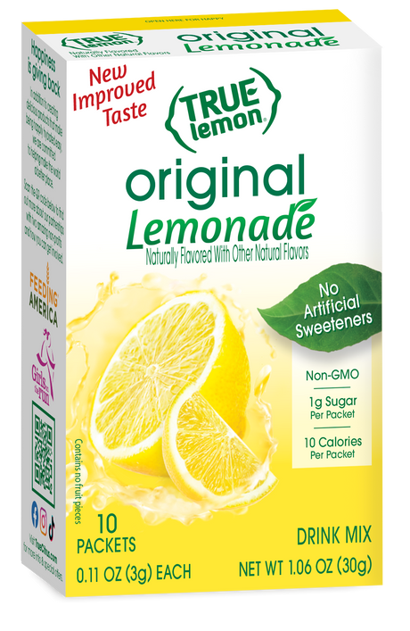 Mezcla para bebidas True Lemon de True Citrus - 10 paquetes / Limonada Original