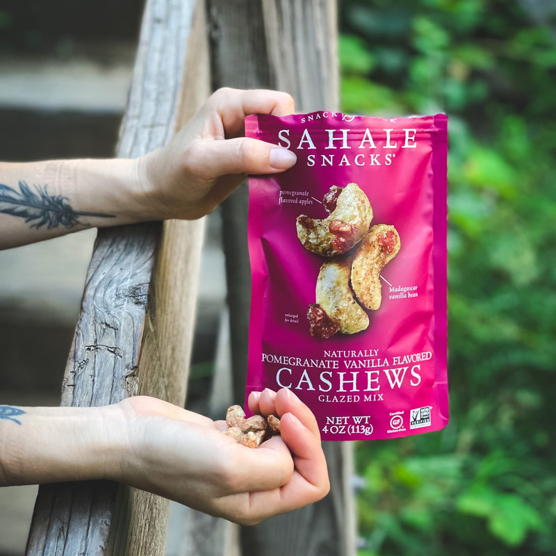 Sahale Snacks Naturally Pomegranate Vanilla Flavored Cashews Glazed Mix 4oz Bag