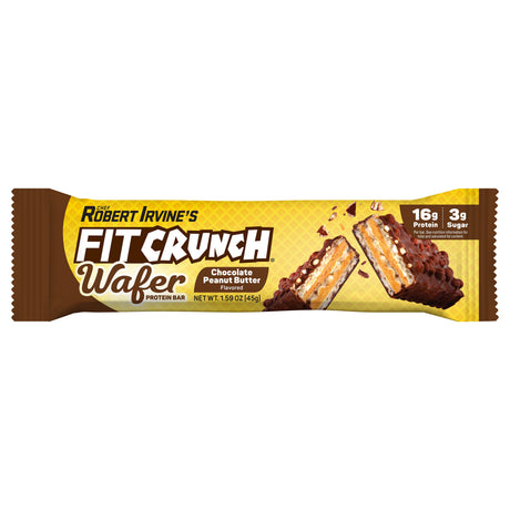 Barre protéinée gaufrée Fit Crunch de Robert Irvine - Chocolat beurre de cacahuète / Une barre