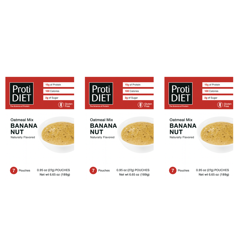 Proti Diet Protein Oatmeal Mix, Banana Nut, 7 Pouches