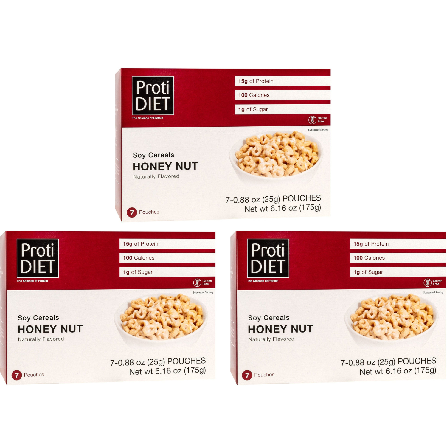 Proti Diet Protein Cereal, Honey Nut, 7 Pouches