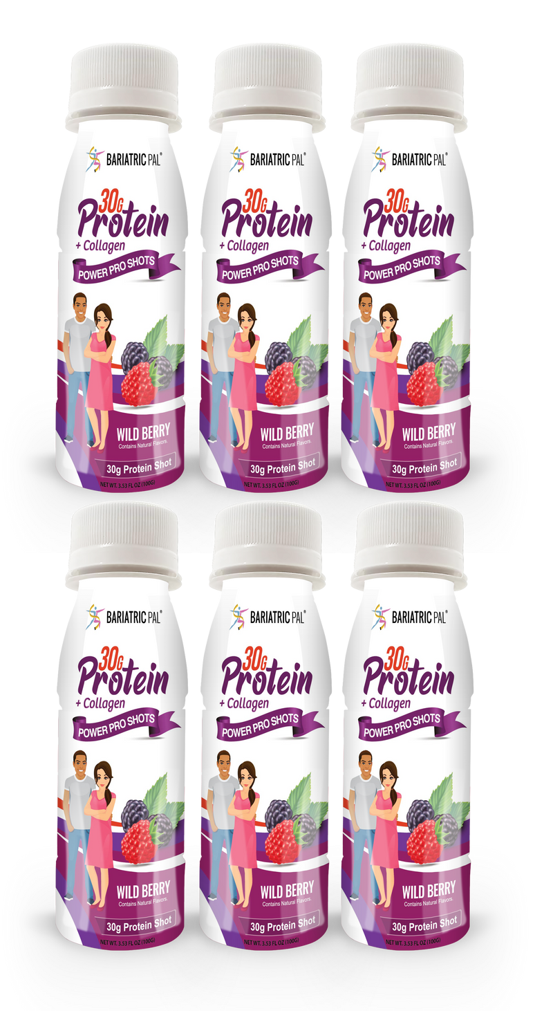 BariatricPal 30g Whey Protein & Collagen Power Pro Shots - Wild Berry