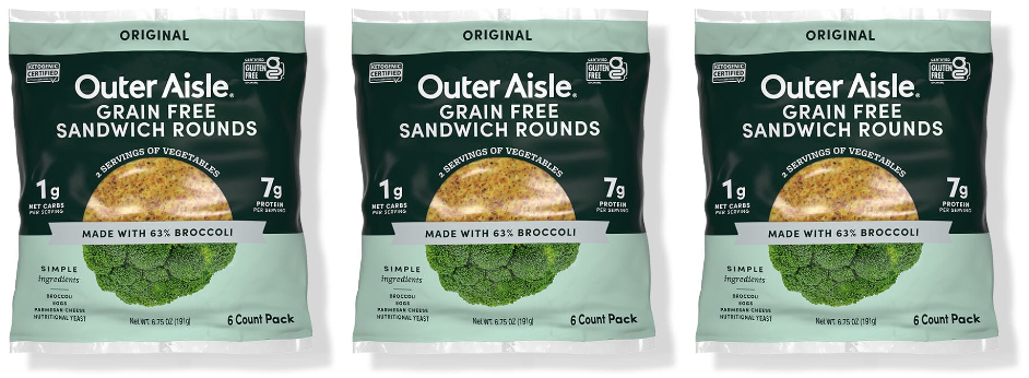 Outer Aisle Broccoli Sandwich Rounds by Outer Aisle - Exclusive Offer at  $7.99 on Netrition