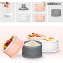 4 Compartment Detachable, Stackable, and Portion Controlled Food & Powder Storage Containers by BariatricPal - Pink & Blue Set
