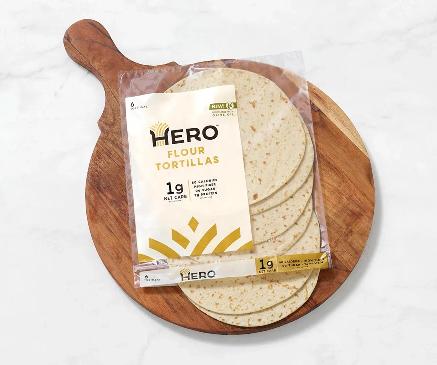 Hero Wraps Hero Zero Net Carb Flour Tortillas, 6 tortillas