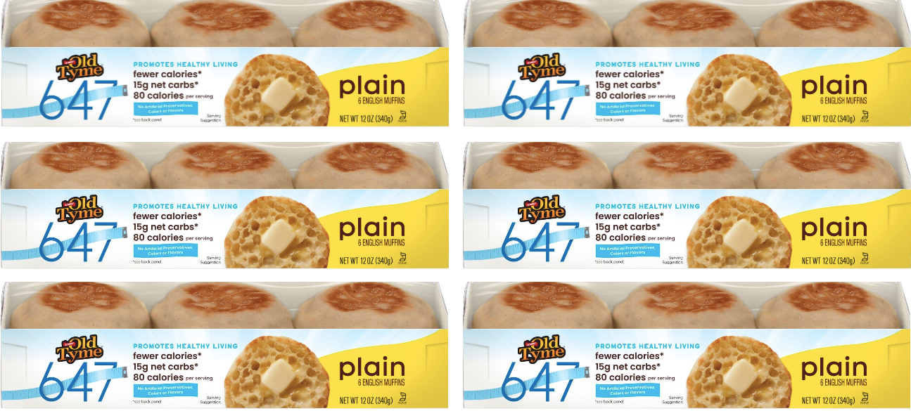 Schmidt / Old Tyme 647 English Muffins 6 muffins