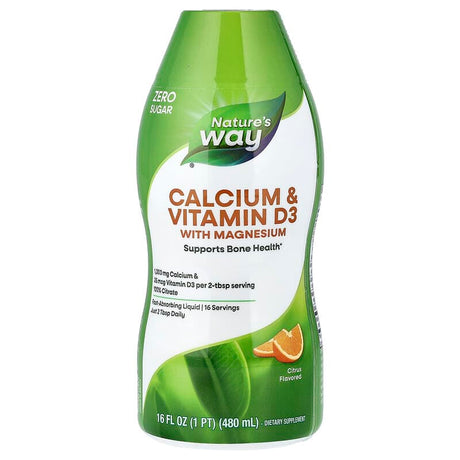 Nature's Way - Calcium et Vitamine D3 Liquide - Saveur Agrumes