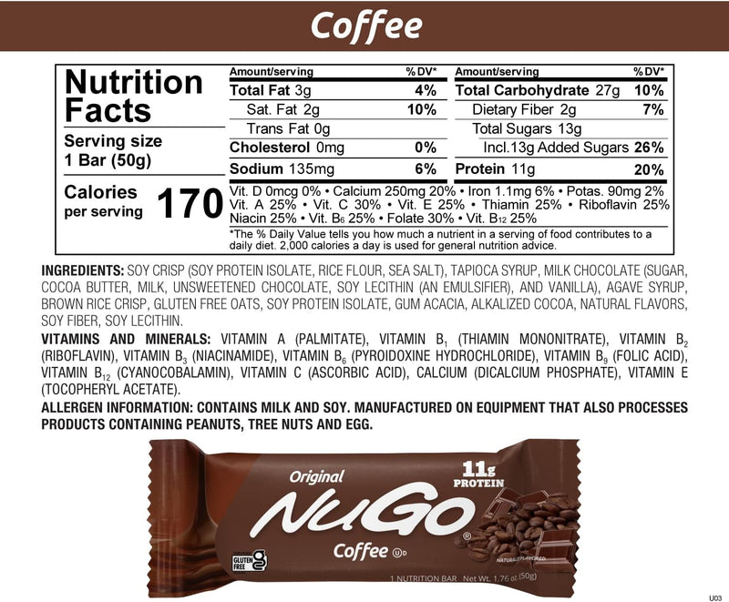 NuGo Original Bars, 15 Bars