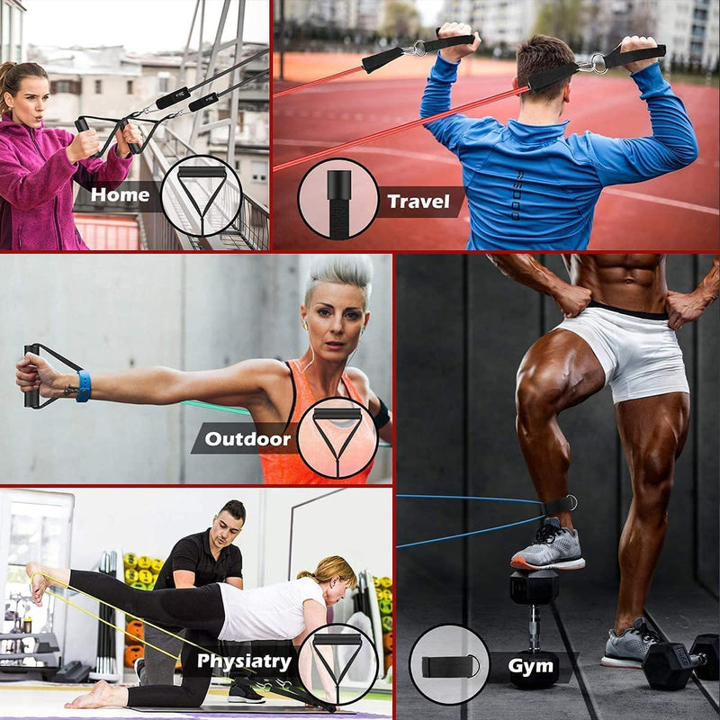 Workout Routine Resistance Band Exercises With Door Anchor Door