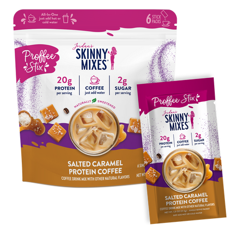 Jordan's Skinny Mixes Proffee Stix, 6 sachets - Caramel au beurre salé