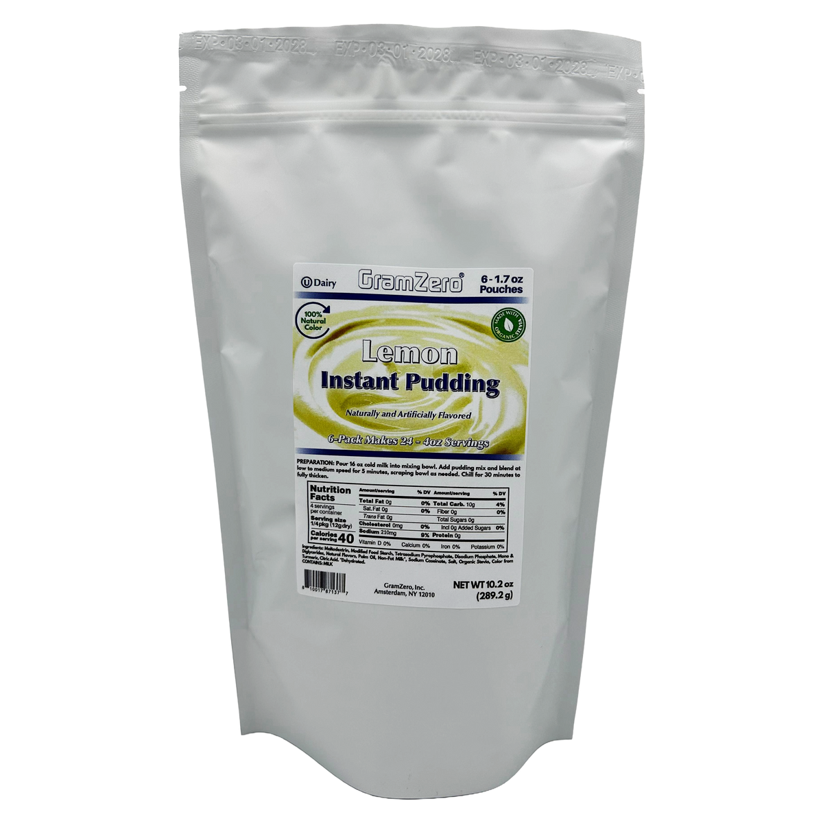 GramZero Stevia Sweetened Sugar Free Pudding Mix by GramZero