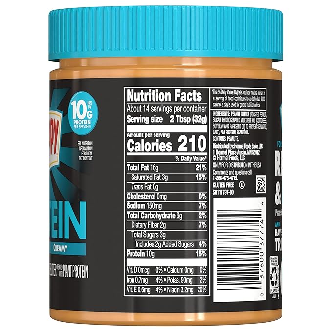 SKIPPY Peanut Butter Blended with Plant Protein, 16 oz