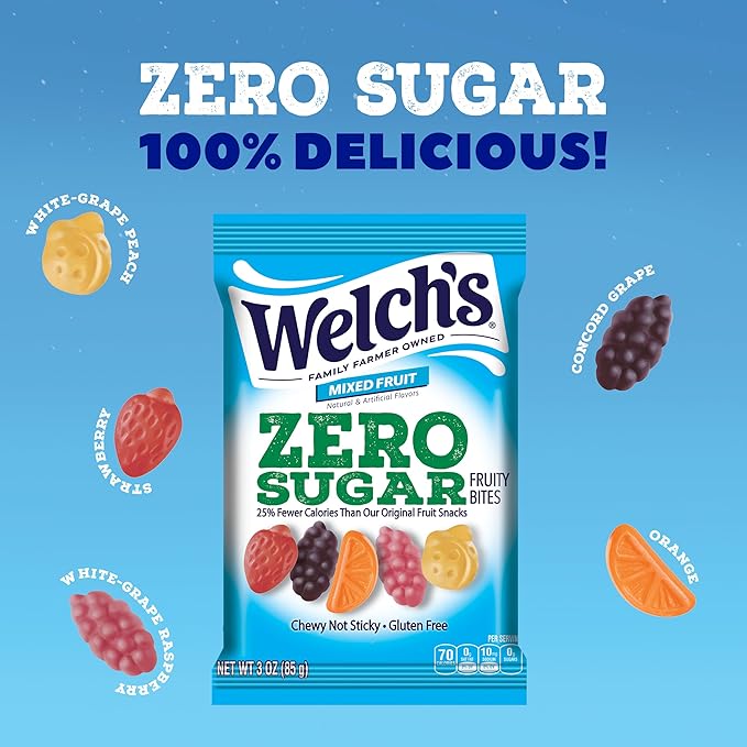 Welch’s Zero Sugar Fruity Bites, 3 oz