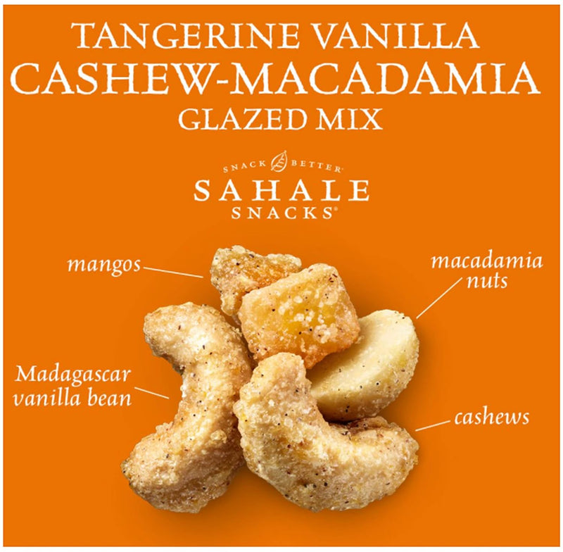 Sahale Snacks Tangerine Vanilla Cashew Macadamia Glazed Mix 4oz Bag