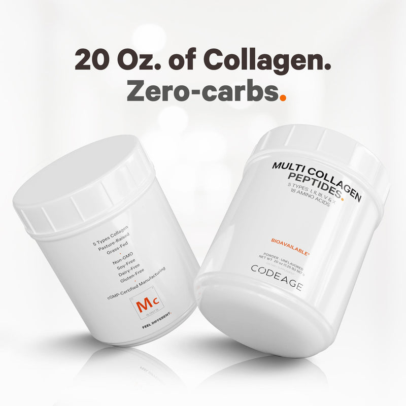 Multi Collagen Peptides Powder - 5 Types of Collagen Protein Unflavored by Codeage