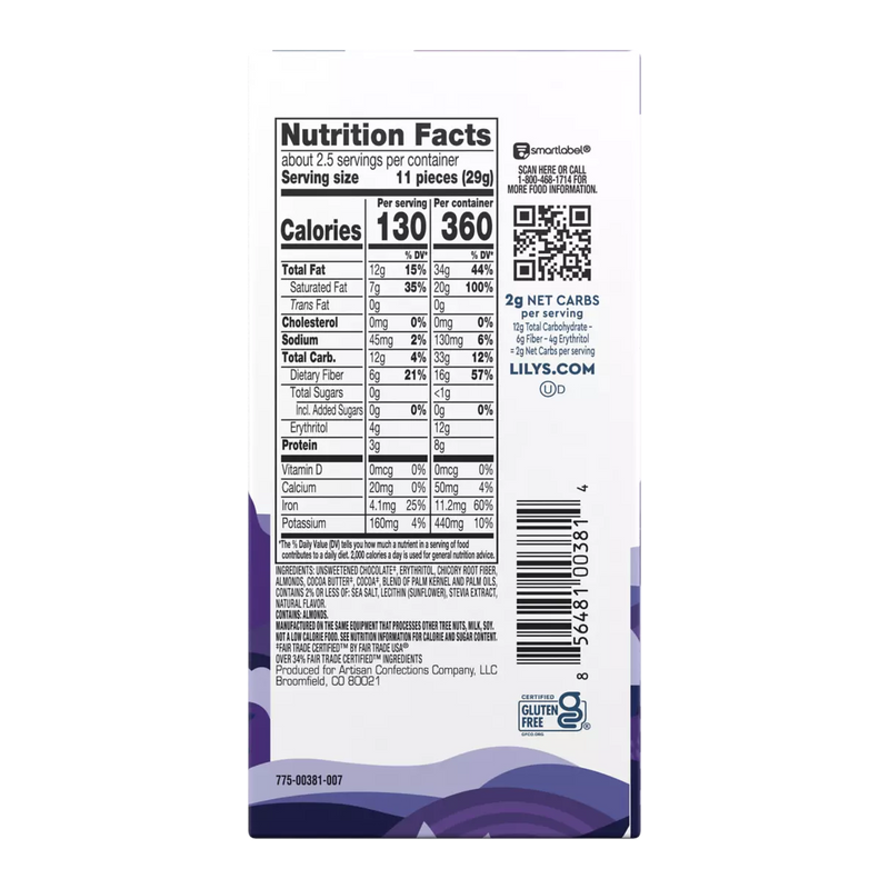 Lily's Sweets No Sugar Added 70% Extra Dark Chocolate Bars