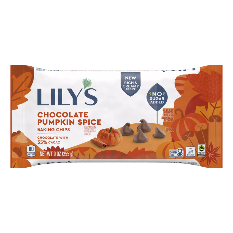 Lily's Sweets Chocolate Pumpkin Spice Baking Chips 9 oz. (CLEARANCE: Best by February 28, 2025)