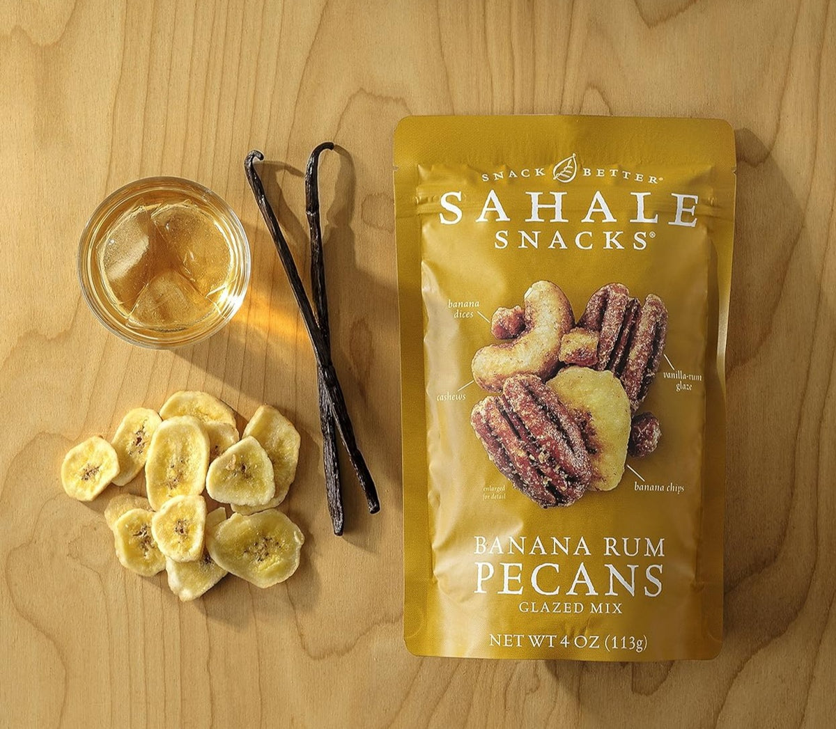 Sahale Snacks Banana Rum Pecans Glazed Mix 4oz Bag by Sahale