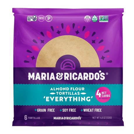 Tortillas Keto de Harina de Almendras de María y Ricardo - 6 tortillas / Sazonador Todo