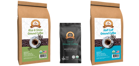 Alex's Low Acid Organic Coffee™ Pack Surtido de Café Molido Fresco para Beber Todo el Día