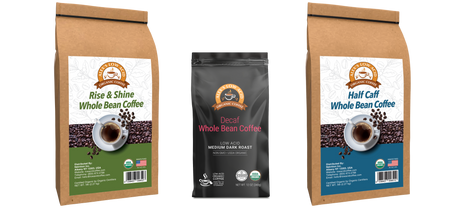 Alex's Low Acid Organic Coffee™ Pack de Variedades de Café en Grano Entero "All Day Drinker"