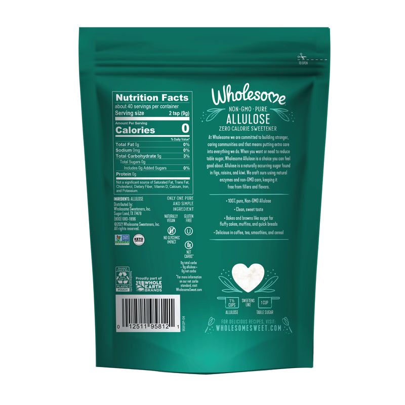Wholesome Sweeteners Allulose Granulated Sweetener 12 oz Wholesome Sweeteners Allulose Granulated Sweetener 12 oz