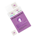 A purple packaging for PatchAid's Anti-Aging Complete Patch displays the product name and benefits, with two white patches visible, highlighting ingredients like folate and vitamins.