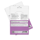 A colorful product packaging for a vitamin patch, featuring usage instructions and ingredient details, designed for daily application to the skin, with a caution about wear time and skin irritation.