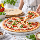 Inspire Artisan Thin Pizza Crust twin-pack packaging with Nutrition Facts, ingredients, preparation directions and storage instructions. Each quarter crust has 50 calories, 1 gram of net carbs and 7 grams of protein.