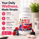 BariatricPal B12 Quick-Melt 1,000 mcg berry-flavored tablets for daily energy and immune support. Take one quick-melt tablet daily; 90-count bottle.