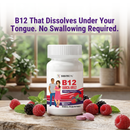 BariatricPal B12 Quick-Melt 1,000 mcg berry-flavored tablets for daily energy and immune support. Take one quick-melt tablet daily; 90-count bottle.