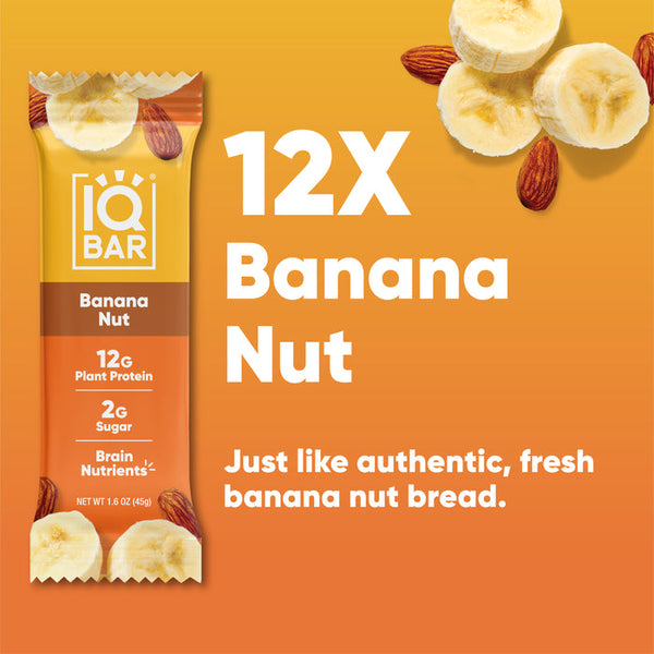 IQBar Vegan and Keto Protein Bars - Banana Nut