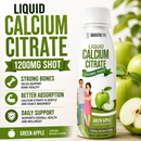 Green Apple Liquid Calcium Citrate Shot with 1,200 mg of calcium citrate in a 3.33-fluid-ounce serving.