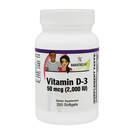 Vitamin D-3 50mcg (2,000 IU) - Easy Swallow Vegetarian Softgels by BariatricPal - High-quality Vitamin D