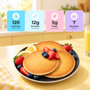 BariatricPal Protein Pancakes, each serving has 120 calories, 12 grams of protein and 5 grams of fiber; seven packets per box.