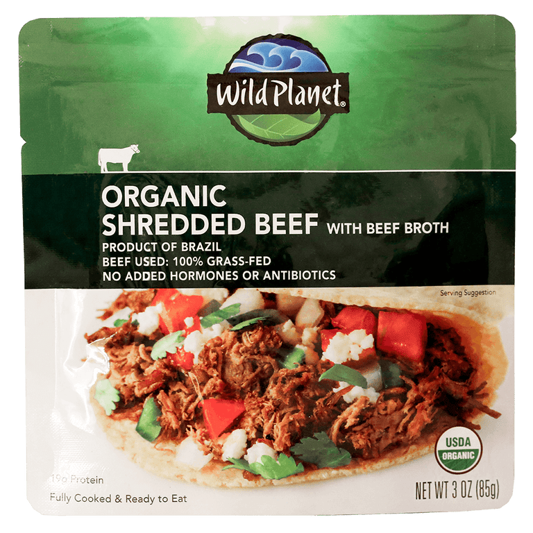 Wild Organic Shredded Beef with Beef Broth