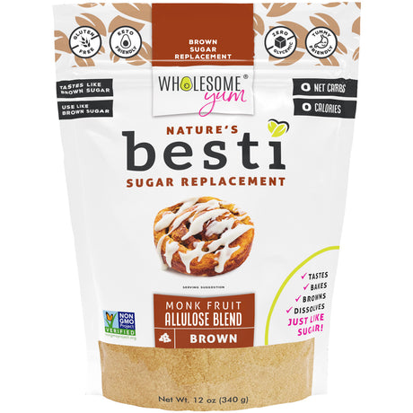 Mélange d'allulose aux fruits du moine bruts cristallisés Wholesome Yum Besti - 340 g