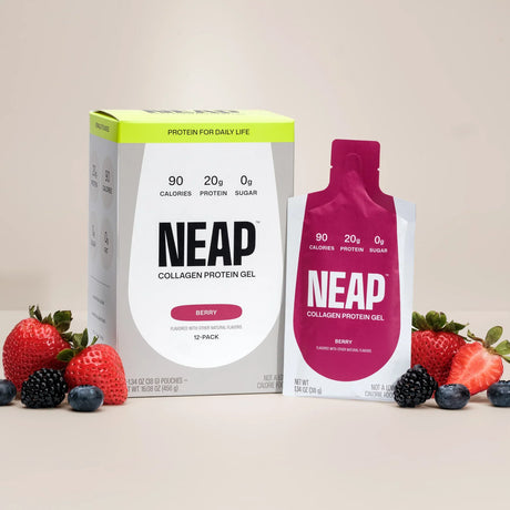 NEAP Gel de proteína de colágeno puro, 36,8 g - Berry / Paquete de 12