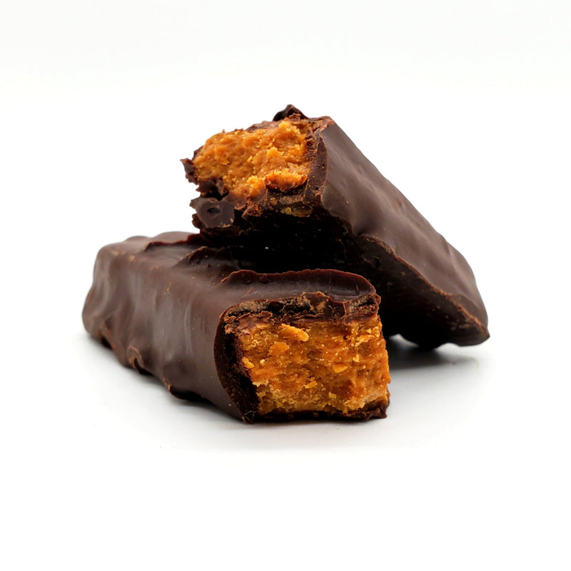 Artisan Crafted Dark Chocolate Peanut Butter Caramel Crunch by Krack'd Snacks - 75% Ecuadorian Cacao