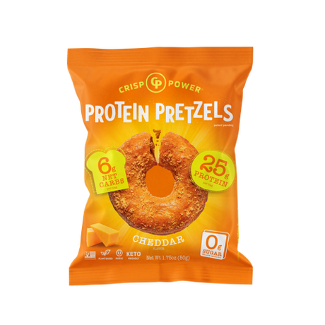 Pretzels de proteína Crisp Power - Cheddar / Una bolsa