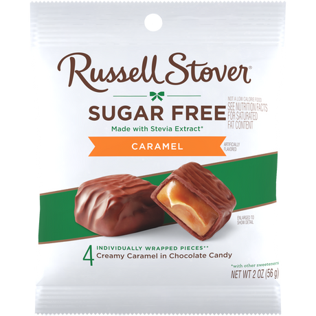 Bonbons Russell Stover sans sucre en sachet à suspendre - Caramel (57 g) / Un sac