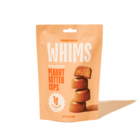 Chocolate con Leche de Avena WHIMS - Vasitos de Mantequilla de Cacahuete, 80g