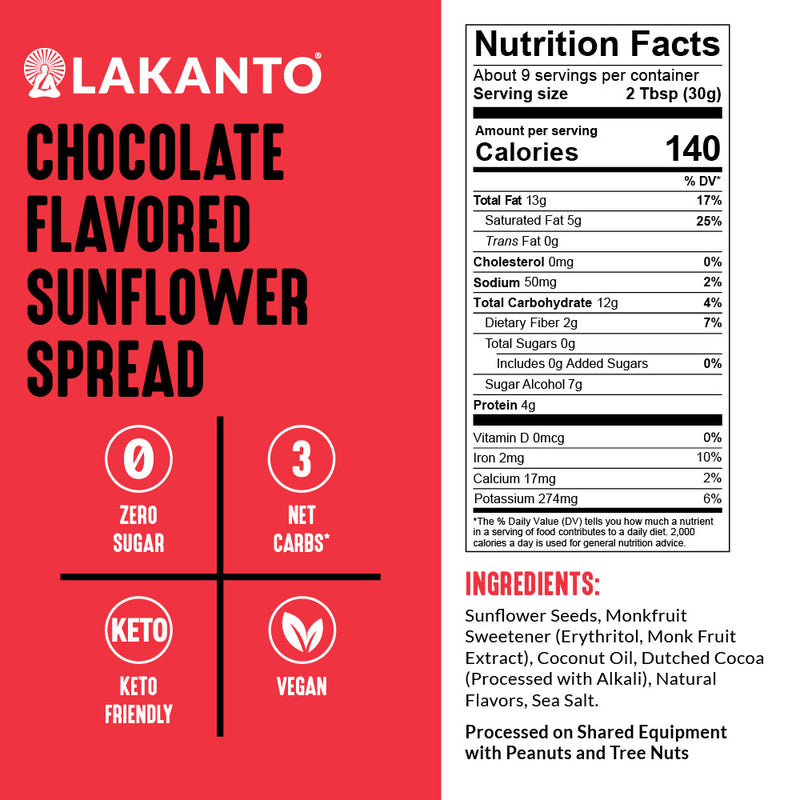 Lakanto Suntella Sugar Free Chocolate Sunflower Spread 10 oz